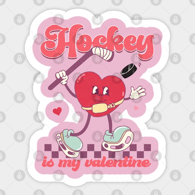 Hockey Is My Valentine Happy Valentines Day Sticker by Pop Cult Store